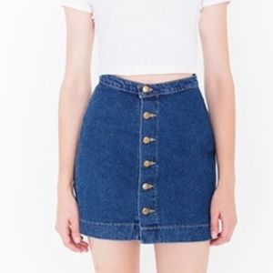 American Apparel Button Down Denim Skirt